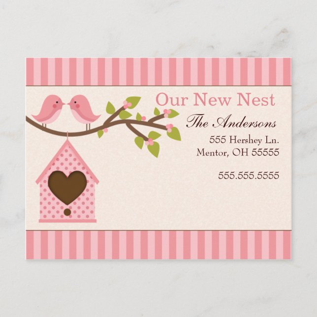 Anuncios de mudanza de pájaros de amor (Anverso)