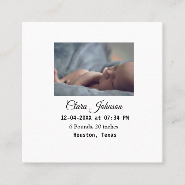 anuncios de nacimiento agregar foto fecha hora lug (Anverso)