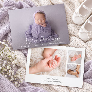Anuncios de nacimiento con collage de fotos de let