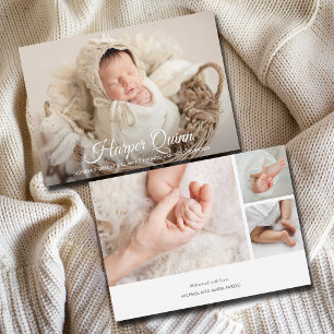 Anuncios de nacimiento con collage de fotos de rec