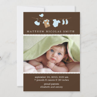 Anuncios de nacimiento de Baby Boy Clothesline