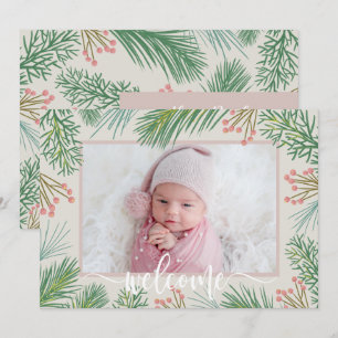 Anuncios de nacimiento de la foto de invierno