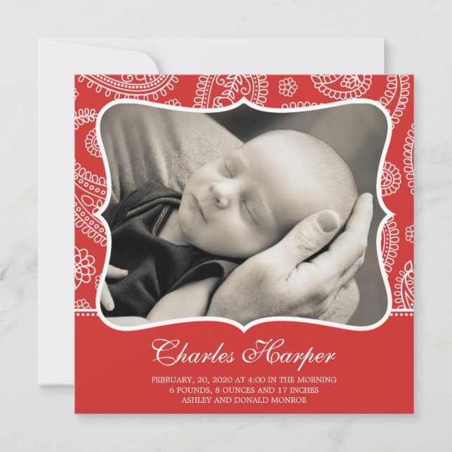 Anuncios de nacimiento de Paisley Western (Anverso)