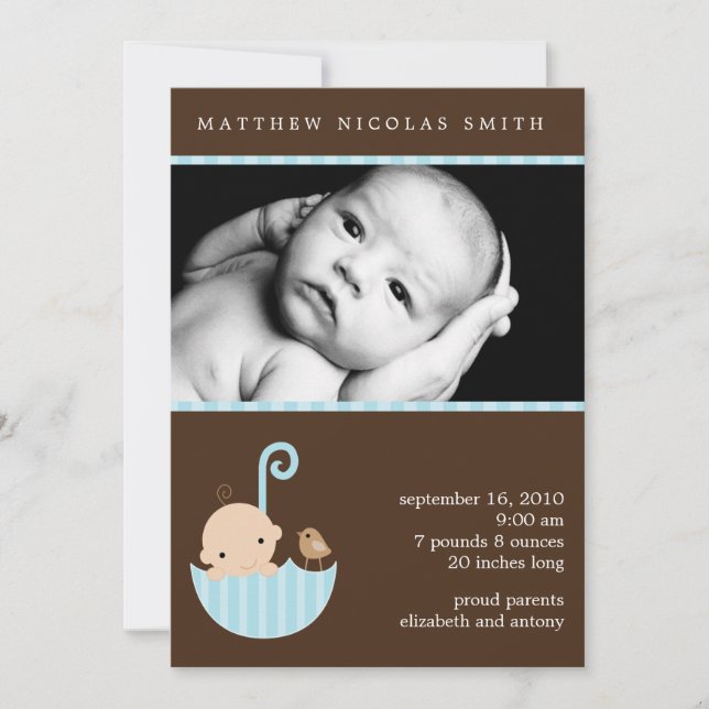 Anuncios de nacimiento de Sweet Baby Boy Photo (Anverso)