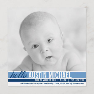 Anuncios de nacimiento de tonos modernos - azul