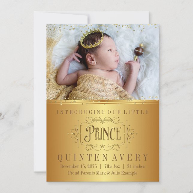 Anuncios de nacimiento del príncipe de oro (Anverso)