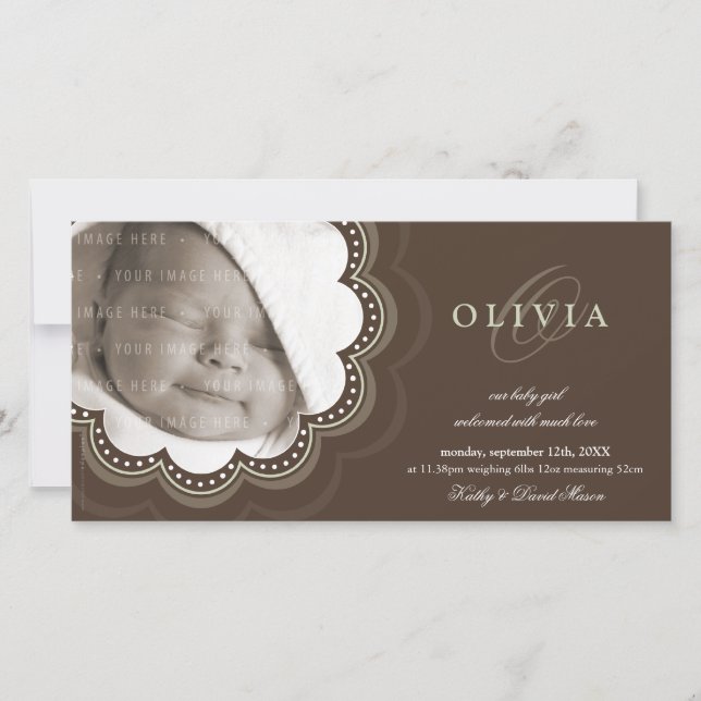 ANUNCIOS DE NACIMIENTO FOTOGRÁFICO :: flor dulce 5 (Anverso)