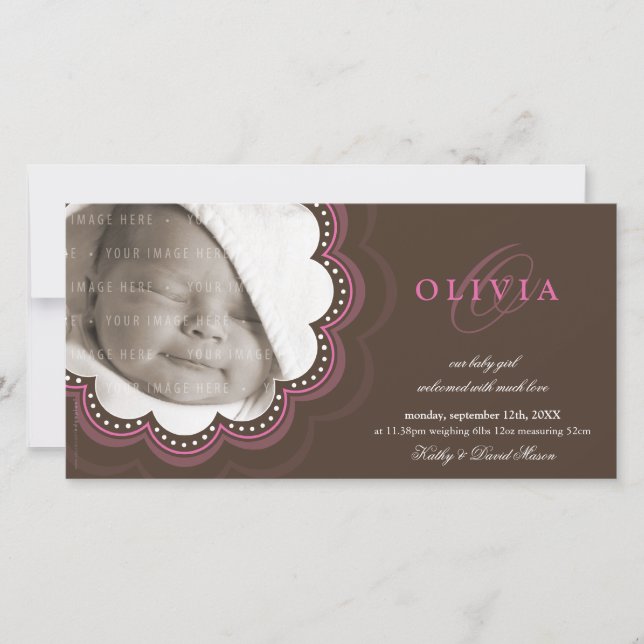 ANUNCIOS DE NACIMIENTO FOTOGRÁFICO :: florecimient (Anverso)