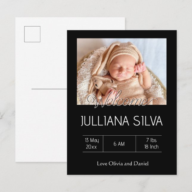 anuncios de nacimiento personalizados para bebé (Anverso / Reverso)