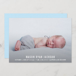 Anuncios de nacimiento simples de Baby Boy Photo