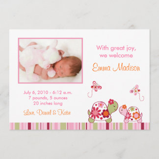 Anuncios de natalidad de foto de tortuga tropical 