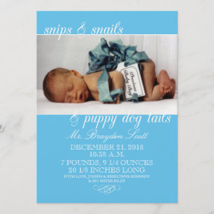 Anuncios de natalidad de fotos de bebe azul y cara