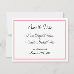 Anuncios de Save the Date con Contorno Rosa