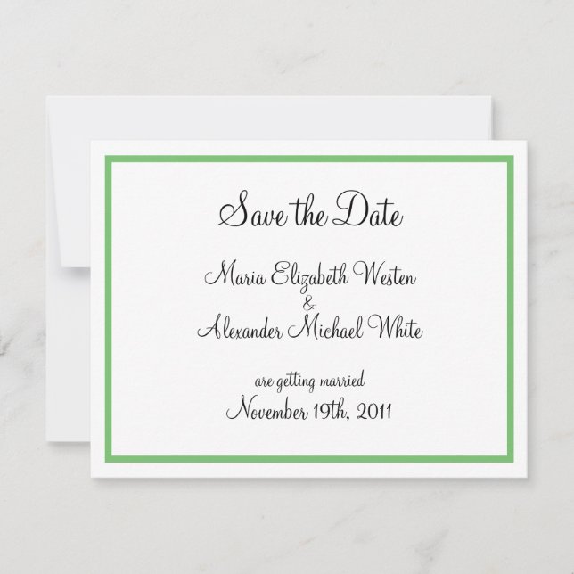 Anuncios de Save the Date con Contorno Verde (Anverso)