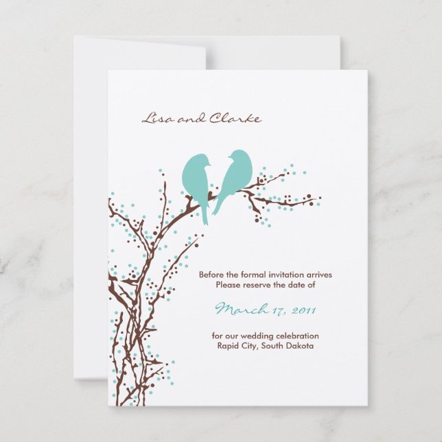 Anuncios de Save the Date de Dos Palomas {mod} (Anverso)