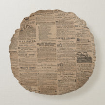 Anuncios del Pasado, NY 1856 Almohada Redonda