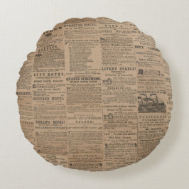Anuncios del Pasado, NY 1856 Almohada Redonda