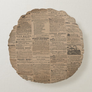 Anuncios del Pasado, NY 1856 Almohada Redonda