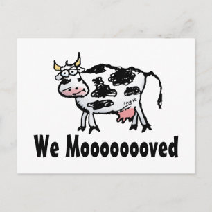 Anuncios Divertido cambio de dirección de vaca postal