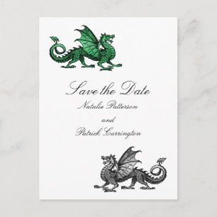 Anuncios Dragón verde plateado salva la postal de la fecha