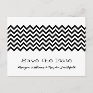 Anuncios Ebony Simple Chevron Guardar la postal de fecha