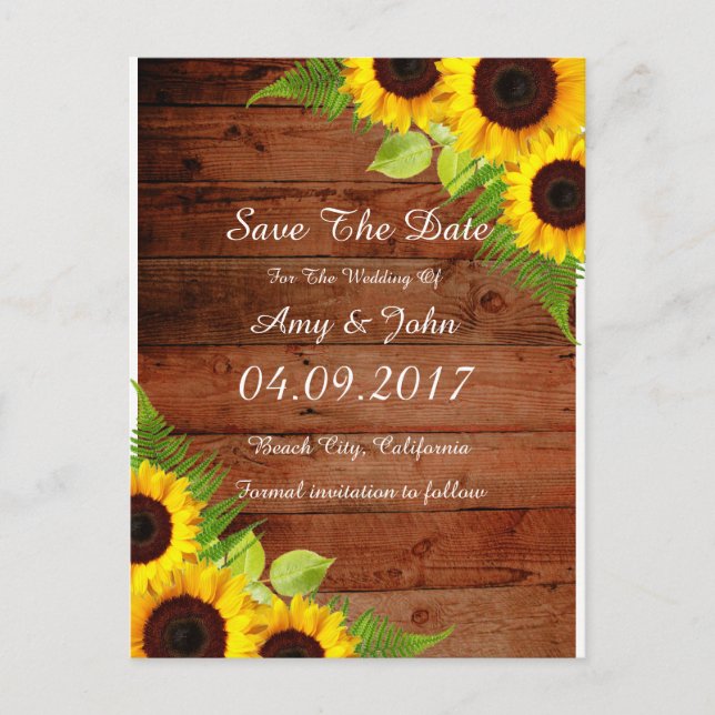 Anuncios El girasol rústico salva la postal de la fecha (Anverso)