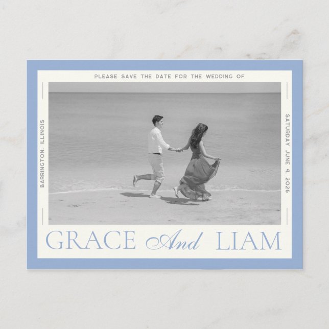 Anuncios Elegancia de borde moderna Foto Guardar postal fec (Anverso)