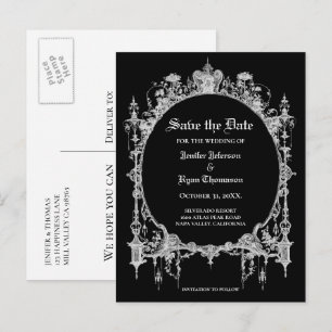 Anuncios Elegante boda de Halloween salve la postal de la f