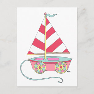 Anuncios Es una postal de un velero de juguete de niña