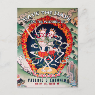 Anuncios Esqueletos tibetanos bailando ahorran la postal de