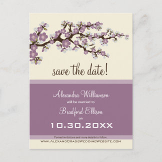 Anuncios Flor de cerezo Guardar la postal de fecha (lilac)
