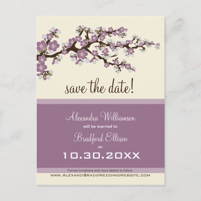 Anuncios Flor de cerezo Guardar la postal de fecha (lilac) (Anverso)