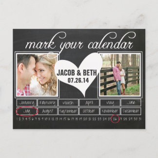 Anuncios Foto de Chalkboard Guardar postal de fecha calenda