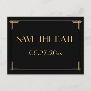 Anuncios Gran Gatsby de Art Deco Negro Guardar la postal de