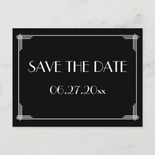 Anuncios Gran Gatsby de Art Deco Negro Guardar la postal de