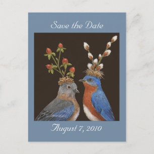 Anuncios Guardar la postal de fecha con la pareja bluebird
