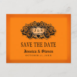Anuncios Guardar la postal de fecha - Naranja de Halloween 