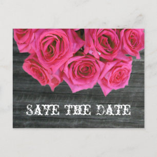 Anuncios Guardar la postal de fecha - Rosas y Barnwood de c