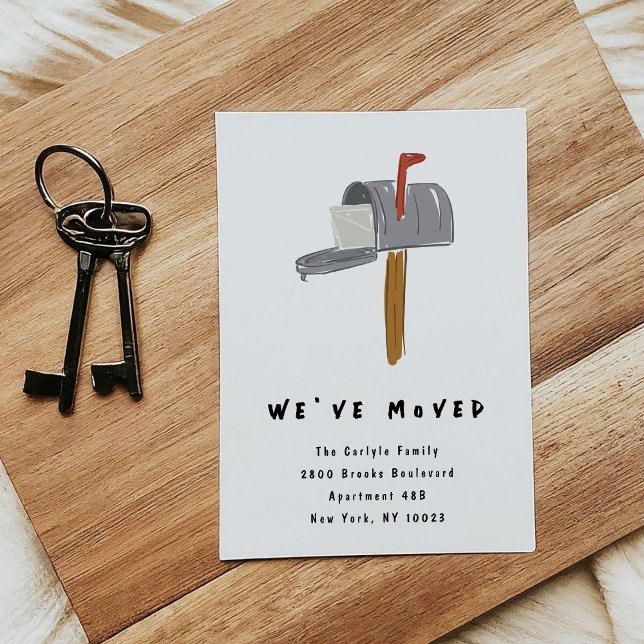 Anuncios Ilustrados de Mudanza de Buzón de Correo (New Mailbox Illustrated Moving Announcements)