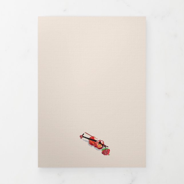 Anuncios / invitaciones Violín con una rosa (Foto de portada)