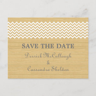 Anuncios Ivory Rustic Chevron salva la postal de la fecha