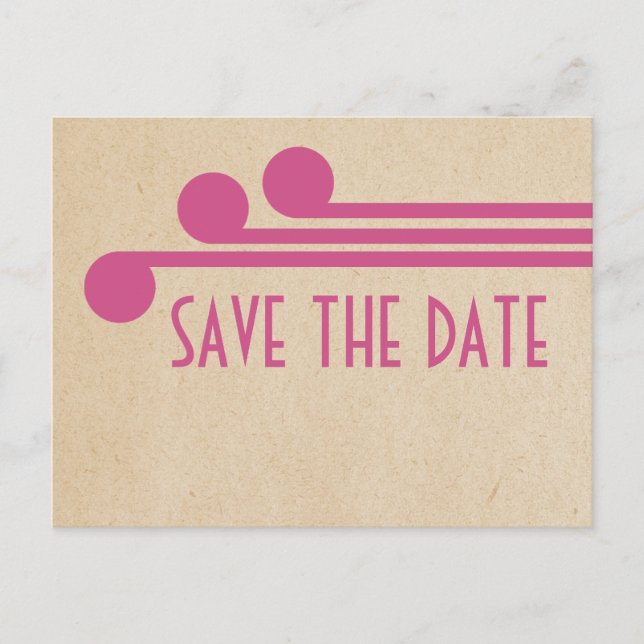 Anuncios La Moda de Fuchsia Deco Guardar la postal de fecha (Anverso)