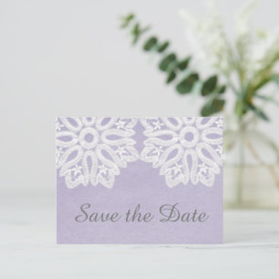 Anuncios Lugar morado elegante Guardar postal de fecha