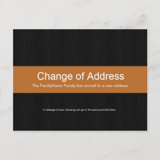 Anuncios Madera oscura y cambio Naranja de la postal de la 