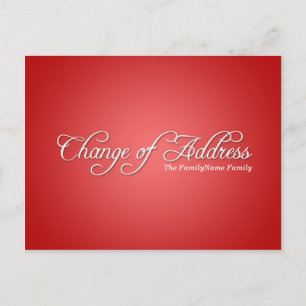 Anuncios Moderno cambio rojo de la postal de la dirección