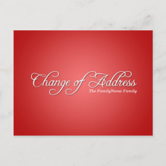 Anuncios Moderno cambio rojo de la postal de la dirección