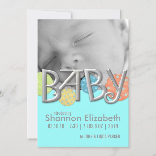 Anuncios modernos del nacimiento de un bebé (Anverso)