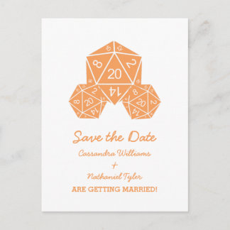 Anuncios Naranja D20 Dice Guardar la postal de fecha