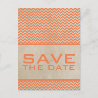 Anuncios Naranja Moda Chevron Guardar la postal de fecha