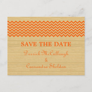 Anuncios Naranja Rustic Chevron salva la postal de la fecha
